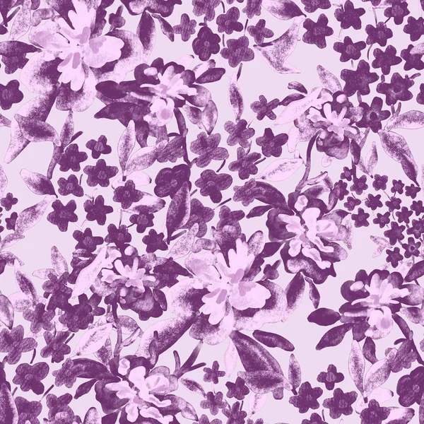 Aquarell Nahtloses Muster Mit Floralen Frühlingssträußen Vintage Botanische Illustration Elegante — Stockfoto