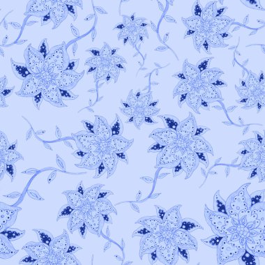 Suluboya desensiz, folky çiçekli ve yapraklı, etnik tarzda. Çiçek süsleme. Geleneksel şal deseni. Tekstil tasarım dokusu. Kabilesel etnik klasik dikişsiz model..