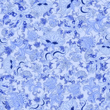 Suluboya desensiz, folky çiçekli ve yapraklı, etnik tarzda. Çiçek süsleme. Geleneksel şal deseni. Tekstil tasarım dokusu. Kabilesel etnik klasik dikişsiz model..