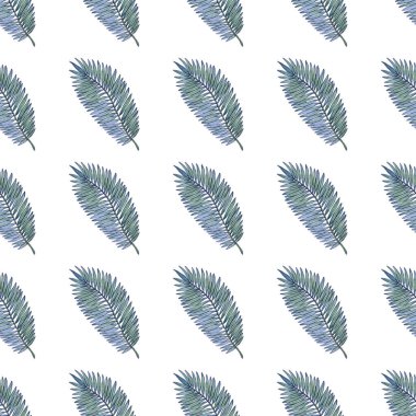 Tropikal yapraklarla suluboya kusursuz desen. Elle çizilmiş egzotik bitkilerle çok güzel bir iz. Mayo botanik tasarımı.