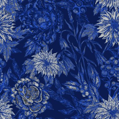 Çiçek buketli suluboya desenli. Klasik botanik çizimi. Her türlü tasarım için zarif bir dekorasyon. Renkli ve soyut çiçekli moda baskısı. Suluboya dokusu.