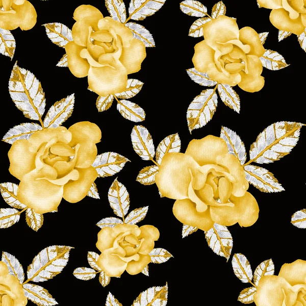 Sulu Boya Dikişsiz desen Güllü