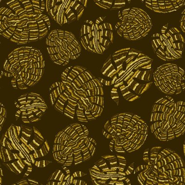 Yaratıcı renkli tropikal yaprakları olan modern, soyut, pürüzsüz desen. Geçmişe dönük parlak yaz geçmişi. Orman yaprakları çizimi. Mayo botanik tasarımı. Antika egzotik baskı.