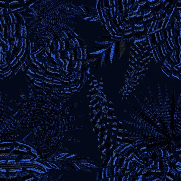 Moderne Abstrakte Nahtlose Muster Mit Kreativen Bunten Tropischen Blättern Retro — Stockfoto