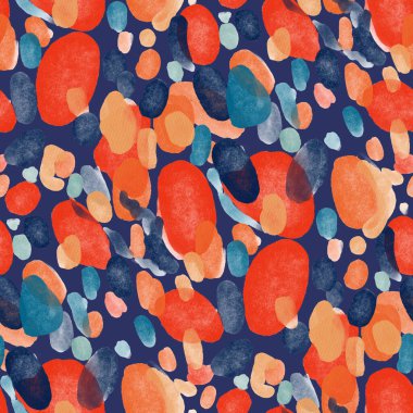 Suluboya, soyut, kusursuz desen. Parlak el yapımı elementlerle yaratıcı doku. Soyut renkli yazdırma.