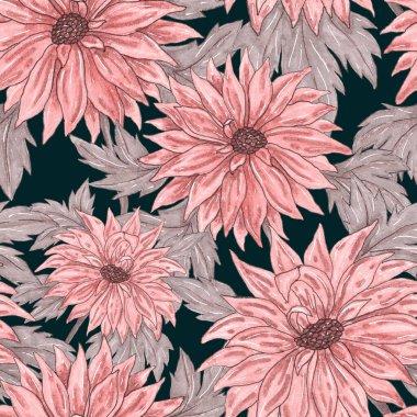 Çiçek buketli suluboya desenli. Klasik botanik çizimi. Her türlü tasarım için zarif bir dekorasyon. Renkli ve soyut çiçekli moda baskısı. Suluboya dokusu.