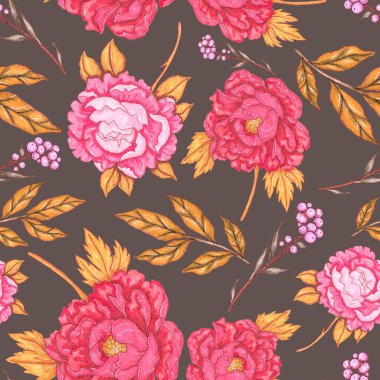 Çiçek buketli suluboya desenli. Klasik botanik çizimi. Her türlü tasarım için zarif bir dekorasyon. Renkli ve soyut çiçekli moda baskısı. Suluboya dokusu.