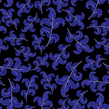 Suluboya desensiz, folky çiçekli ve yapraklı, etnik tarzda. Çiçek süsleme. Geleneksel şal deseni. Tekstil tasarım dokusu. Kabilesel etnik klasik dikişsiz model..