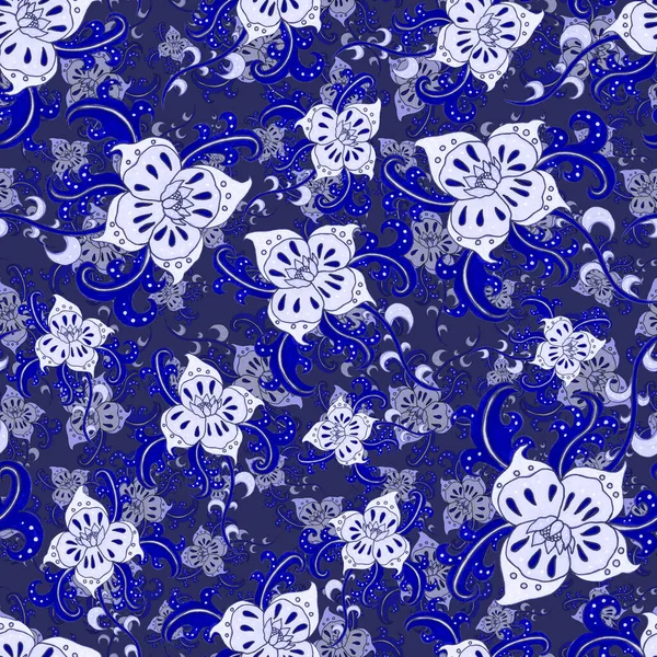 Suluboya desensiz, folky çiçekli ve yapraklı, etnik tarzda. Çiçek süsleme. Geleneksel şal deseni. Tekstil tasarım dokusu. Kabilesel etnik klasik dikişsiz model..