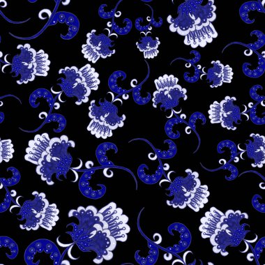 Suluboya desensiz, folky çiçekli ve yapraklı, etnik tarzda. Çiçek süsleme. Geleneksel şal deseni. Tekstil tasarım dokusu. Kabilesel etnik klasik dikişsiz model..