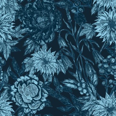 Çiçek buketli suluboya desenli. Klasik botanik çizimi. Her türlü tasarım için zarif bir dekorasyon. Renkli ve soyut çiçekli moda baskısı. Suluboya dokusu.