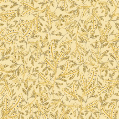 Suluboya desensiz, folky çiçekli ve yapraklı, etnik tarzda. Çiçek süsleme. Geleneksel şal deseni. Tekstil tasarım dokusu. Kabilesel etnik klasik dikişsiz model..