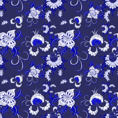 Suluboya desensiz, folky çiçekli ve yapraklı, etnik tarzda. Çiçek süsleme. Geleneksel şal deseni. Tekstil tasarım dokusu. Kabilesel etnik klasik dikişsiz model..