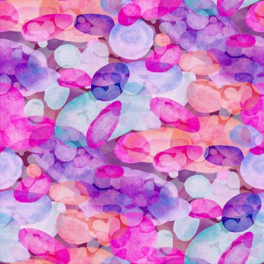 Suluboya, soyut, kusursuz desen. Parlak el yapımı elementlerle yaratıcı doku. Soyut renkli yazdırma.