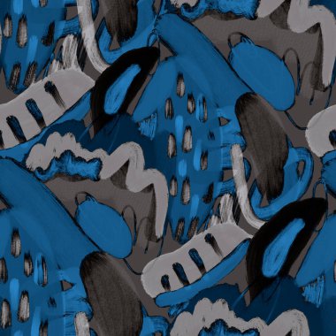 Suluboya, soyut, kusursuz desen. Parlak el yapımı elementlerle yaratıcı doku. Soyut renkli yazdırma.