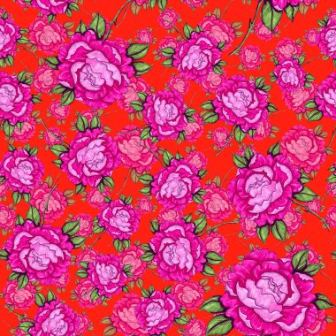 Çiçek buketli suluboya desenli. Klasik botanik çizimi. Her türlü tasarım için zarif bir dekorasyon. Renkli ve soyut çiçekli moda baskısı. Suluboya dokusu.