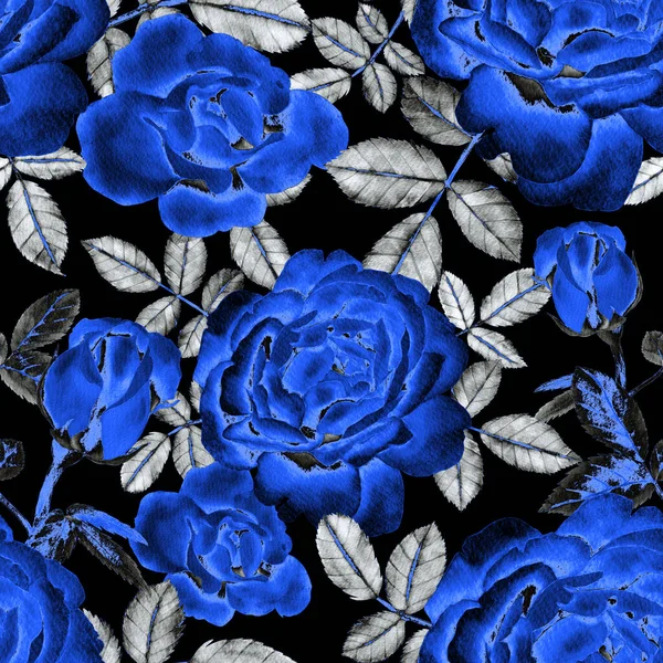 バラで水彩のシームレス パターン — ストック写真