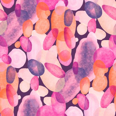 Suluboya, soyut, kusursuz desen. Parlak el yapımı elementlerle yaratıcı doku. Soyut renkli yazdırma.