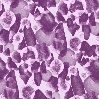 Suluboya, soyut, kusursuz desen. Parlak el yapımı elementlerle yaratıcı doku. Soyut renkli yazdırma.