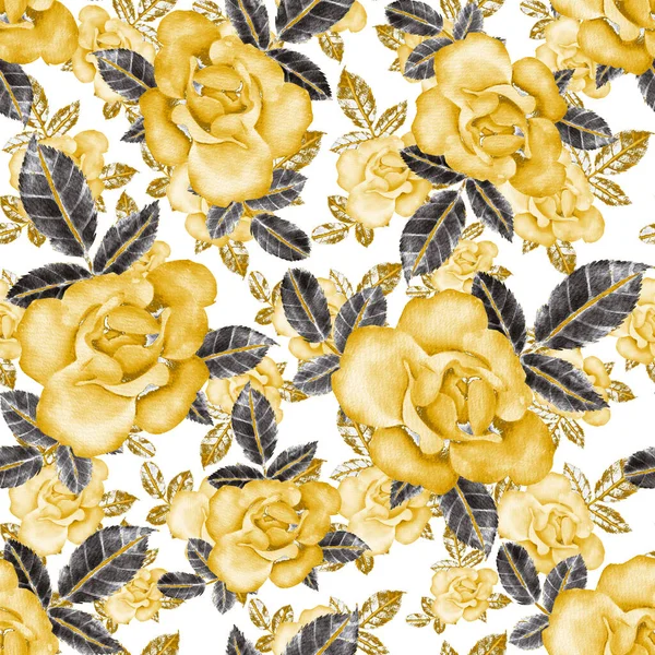 Watercolor Seamless Pattern Roses — Stock Photo, Image