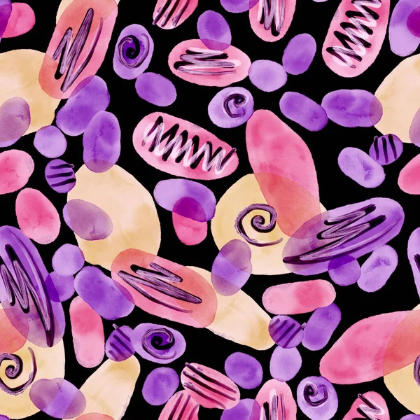 Aquarell Abstraktes Nahtloses Muster Kreative Textur Mit Hellen Abstrakten Handgezeichneten — Stockfoto