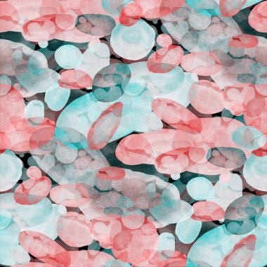 Suluboya, soyut, kusursuz desen. Parlak el yapımı elementlerle yaratıcı doku. Soyut renkli yazdırma.