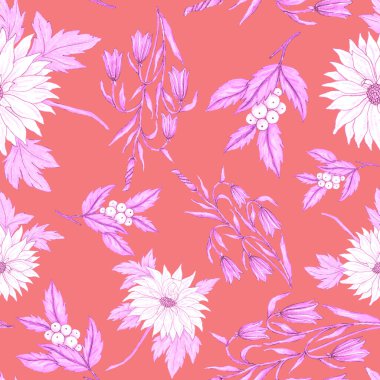 Çiçek buketli suluboya desenli. Klasik botanik çizimi. Her türlü tasarım için zarif bir dekorasyon. Renkli ve soyut çiçekli moda baskısı. Suluboya dokusu.