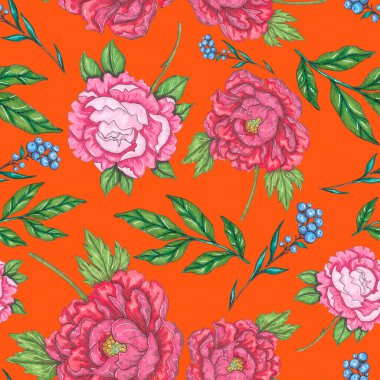 Çiçek buketli suluboya desenli. Klasik botanik çizimi. Her türlü tasarım için zarif bir dekorasyon. Renkli ve soyut çiçekli moda baskısı. Suluboya dokusu.