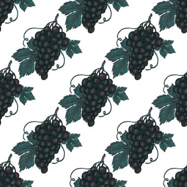 Üzümlü, yaratıcı, kusursuz desen. Yağlı boya etkisi. Parlak yaz baskısı. Her amaç için harika bir tasarım