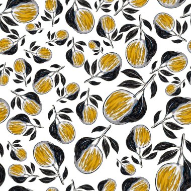 Portakallı, yaratıcı, kusursuz desen. Yağlı boya etkisi. Parlak yaz baskısı. Her amaç için harika bir tasarım