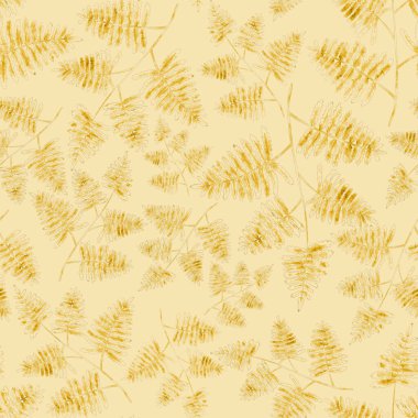 Eğrelti otu yapraklı suluboya desenli. Yaprak süsleme. Klasik botanik egzotik resim duvar kâğıdı.