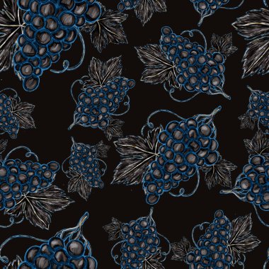 Üzümlü, yaratıcı, kusursuz desen. Yağlı boya etkisi. Parlak yaz baskısı. Her amaç için harika bir tasarım