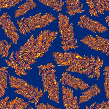 Eğrelti otu yapraklı suluboya desenli. Yaprak süsleme. Klasik botanik egzotik resim duvar kâğıdı.