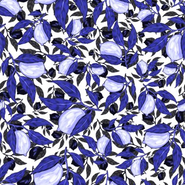 Limonlu, yaratıcı, kusursuz desen. Yağlı boya etkisi. Parlak yaz baskısı. Her amaç için harika bir tasarım