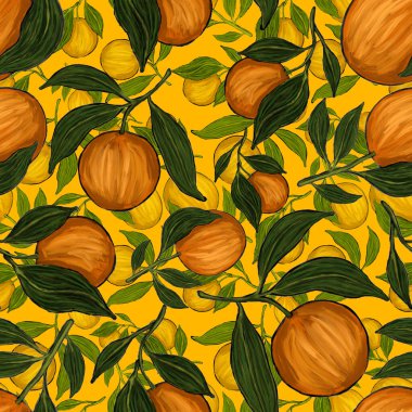  Portakallı, yaratıcı, kusursuz desen. Yağlı boya etkisi. Parlak yaz baskısı. Her amaç için harika bir tasarım