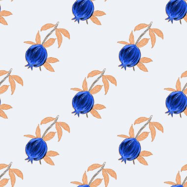 Nar ile yaratıcılığı kusursuz desen. Yağlı boya etkisi. Parlak yaz baskısı. Her amaç için harika bir tasarım