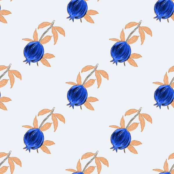 Nar ile yaratıcılığı kusursuz desen. Yağlı boya etkisi. Parlak yaz baskısı. Her amaç için harika bir tasarım