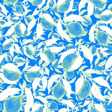 Limonlu, yaratıcı, kusursuz desen. Yağlı boya etkisi. Parlak yaz baskısı. Her amaç için harika bir tasarım