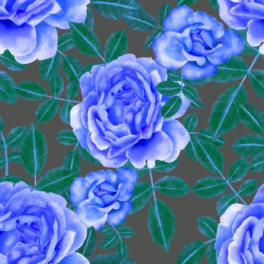 Sulu Boya Dikişsiz desen Güllü