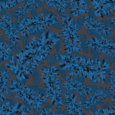 Eğrelti otu yapraklı suluboya desenli. Yaprak süsleme. Klasik botanik egzotik resim duvar kâğıdı.