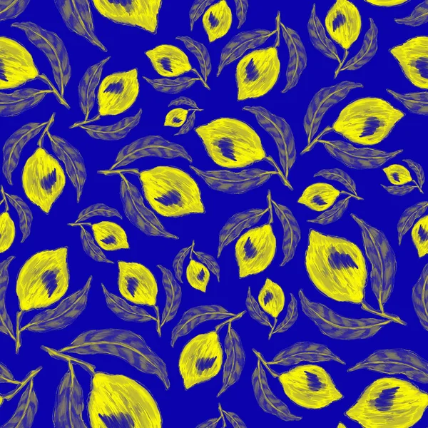 Δημιουργικό Μοτίβο Χωρίς Ραφή Λεμόνια Φαινόμενο Βαφής Λαδιού Λαμπερό Καλοκαιρινό — Φωτογραφία Αρχείου