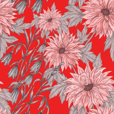 Çiçek buketli suluboya desenli. Klasik botanik çizimi. Her türlü tasarım için zarif bir dekorasyon. Renkli ve soyut çiçekli moda baskısı. Suluboya dokusu.