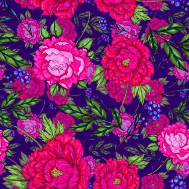 Çiçek buketli suluboya desenli. Klasik botanik çizimi. Her türlü tasarım için zarif bir dekorasyon. Renkli ve soyut çiçekli moda baskısı. Suluboya dokusu.