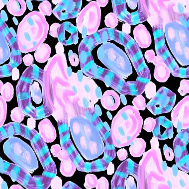 Güzel, parlak soyut elementlerle, yaratıcı, kusursuz bir desen. Her türlü tasarım için renkli bir doku. Grafik olarak soyut bir arkaplan. Çağdaş sanat. Modern tarz modaya uygun. Yağlı boya etkisi.