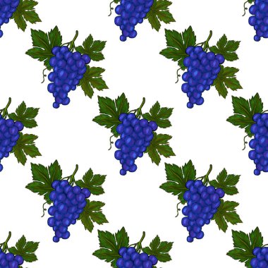 Üzümlü, yaratıcı, kusursuz desen. Yağlı boya etkisi. Parlak yaz baskısı. Her amaç için harika bir tasarım