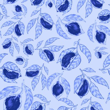 Limonlu, yaratıcı, kusursuz desen. Yağlı boya etkisi. Parlak yaz baskısı. Her amaç için harika bir tasarım