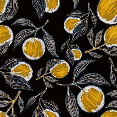 Portakallı, yaratıcı, kusursuz desen. Yağlı boya etkisi. Parlak yaz baskısı. Her amaç için harika bir tasarım