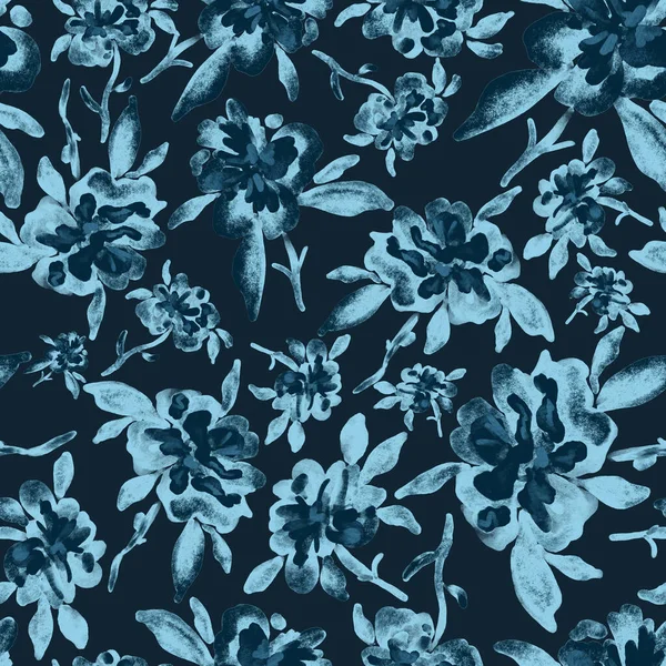 Акварель Безшовний Візерунок Весняними Квітковими Букетами Вінтажні Ботанічні Ілюстрації Елегантне — стокове фото