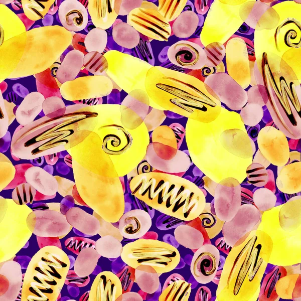 Aquarel Abstract Naadloos Patroon Creatieve Textuur Met Heldere Abstracte Handgetekende — Stockfoto