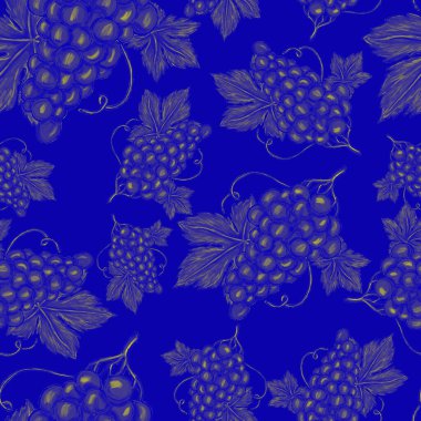 Üzümlü, yaratıcı, kusursuz desen. Yağlı boya etkisi. Parlak yaz baskısı. Her amaç için harika bir tasarım